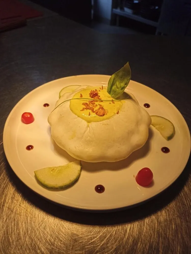 Soupe Froide de Pâtisson Au Kiri Et Curry